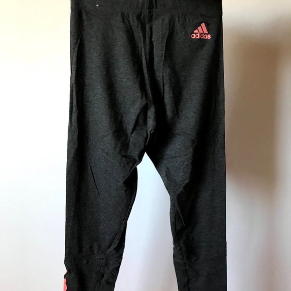 Dark Grey Leggings With Pink Logo - Picture 3 of 4